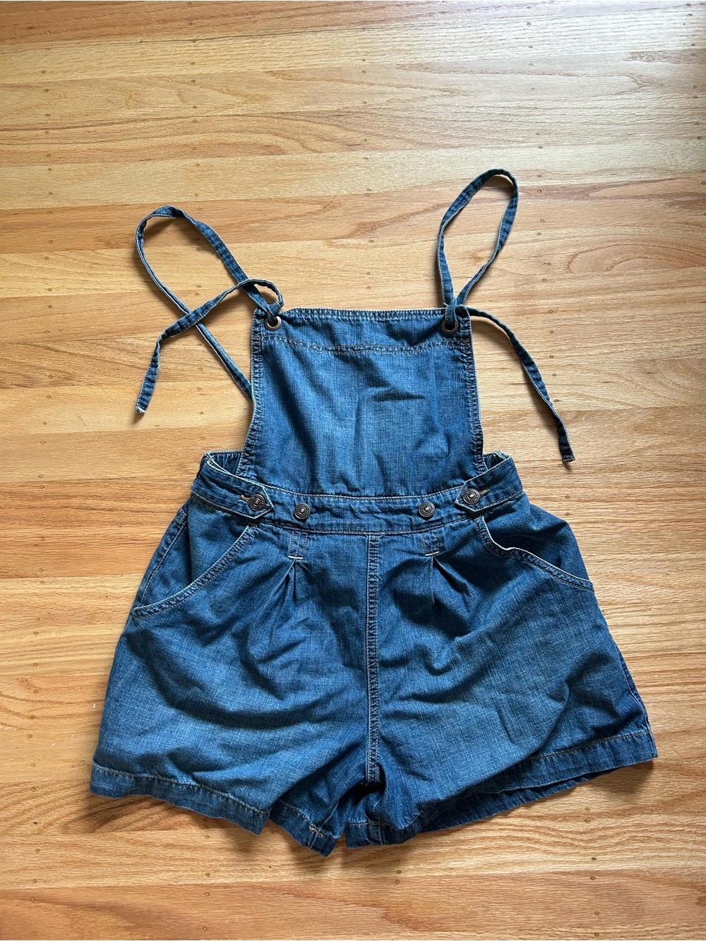 Women free people Blue Denim Overall Shorts